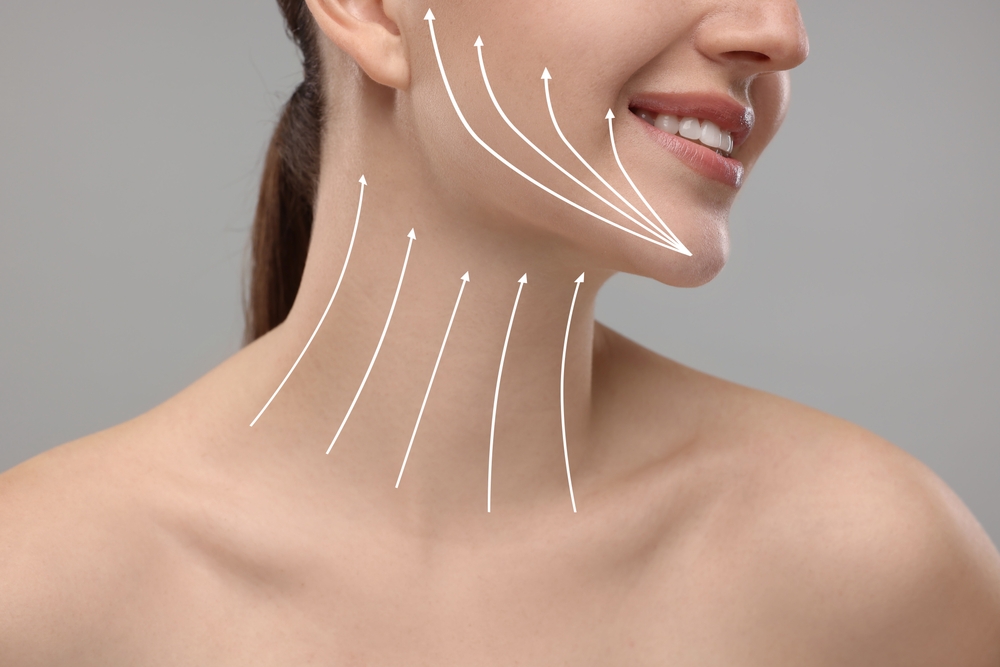 Woman,With,Perfect,Skin,After,Cosmetic,Treatment,On,Grey,Background,