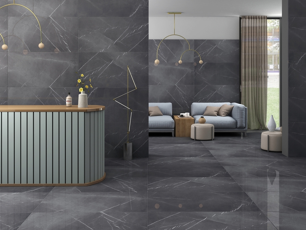 Luxury,Clinic,Interior,With,Wooden,Reception,Desk,,Grey,Sofa,In