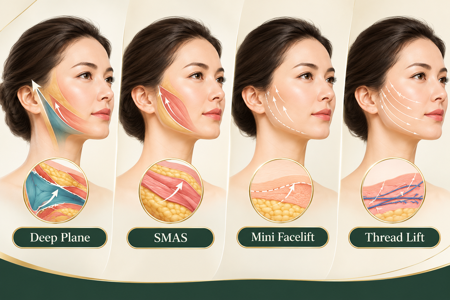 Deep Plane vs SMAS vs Mini Facelift vs Thread Lift
